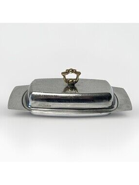 Vintage Midcentury Modern Kromex Silver Chrome Butter Dish USA